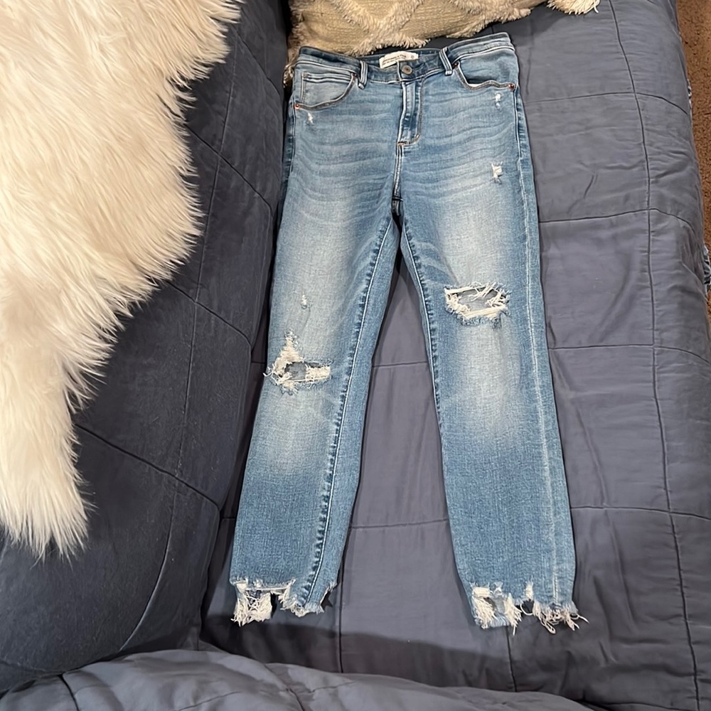 A&F High Rise Super Skinny Ankle Jeans